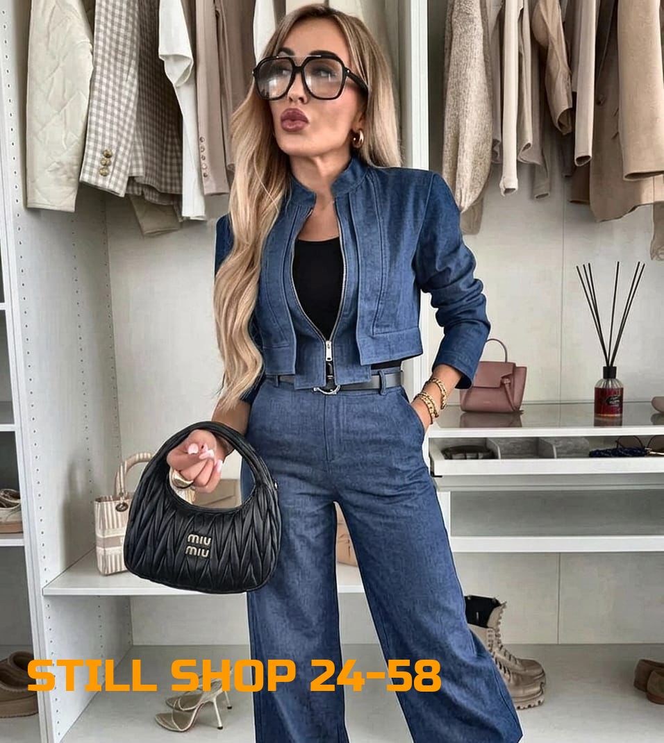 джинсовый костюм sport casual,брючный костюм,женский джинсовый комбинезон,костюм женский деним,костюм джинсовый