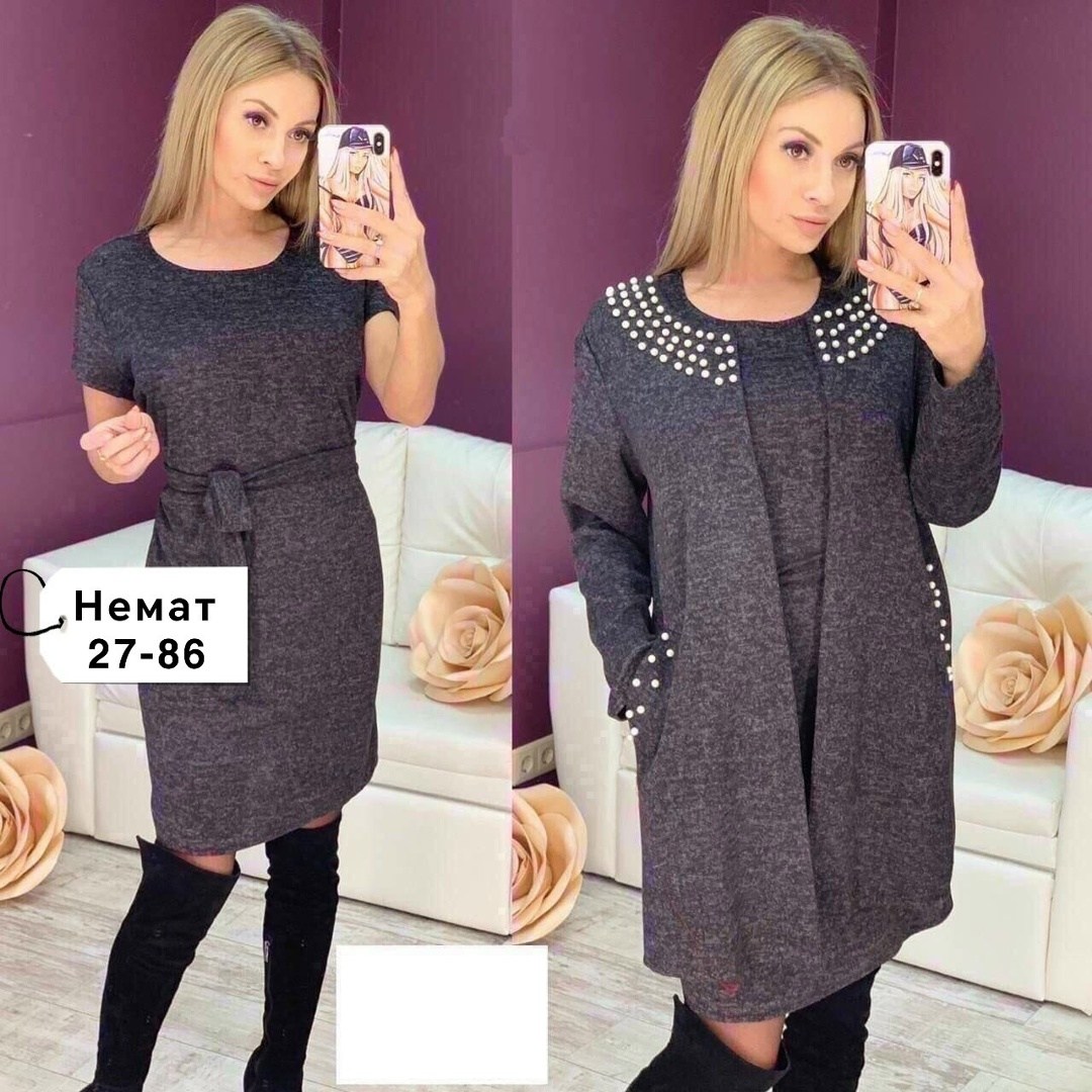 платье двойка ангора ,женское платье теплое,платье женское двойка,платья двойка,трикотажное платье