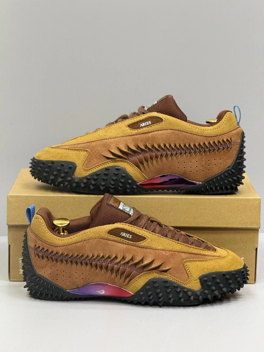 кроссовки puma,кроссовки,кроссовки коричневые,puma mostro,мужские кроссовки puma aries x mostro из красного дерева и тика коричневые