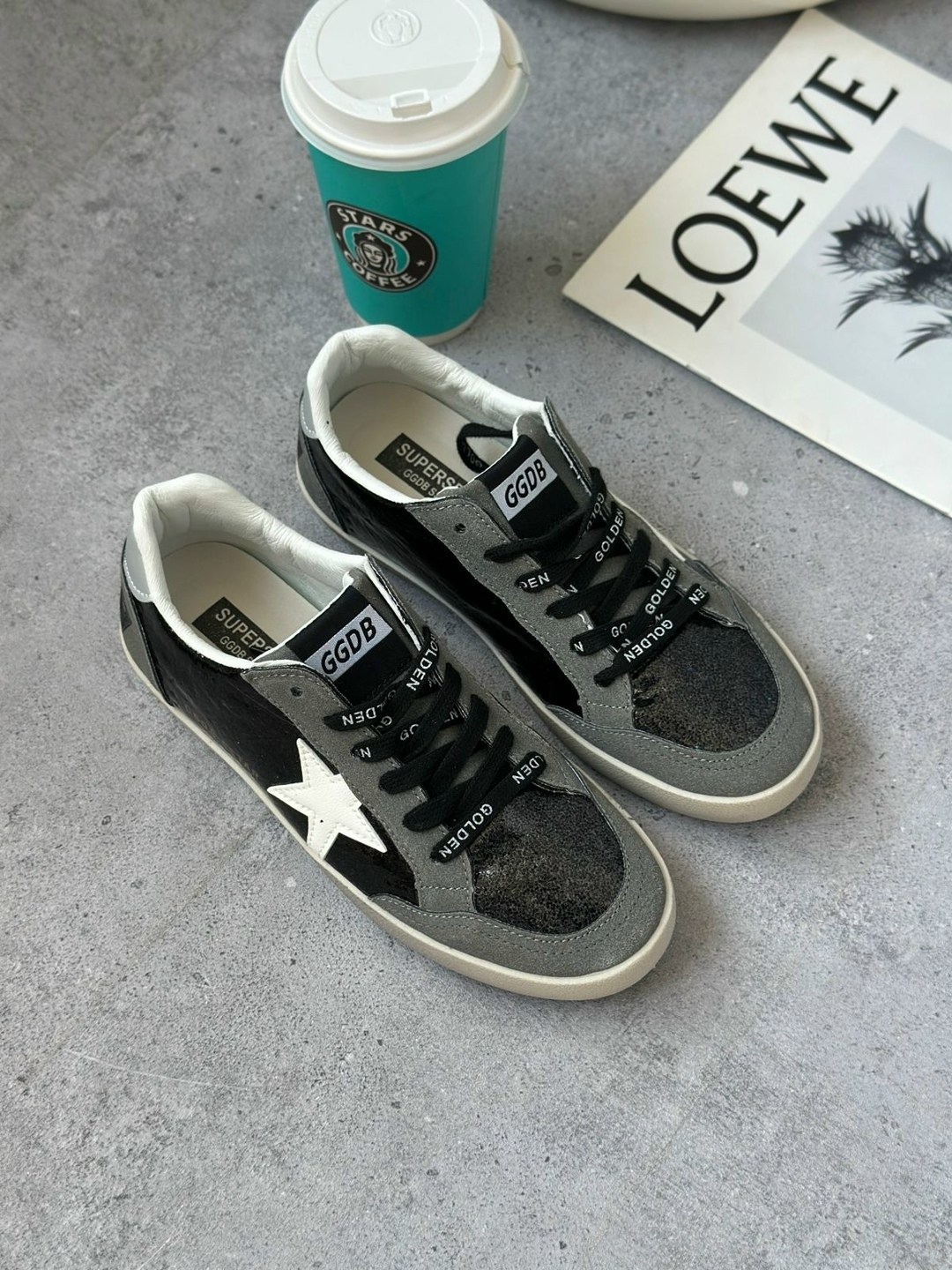 кеды super-star с блестками golden goose черный,,кеды golden goose,golden goose кеды hi star на платформе черный,стильные кеды