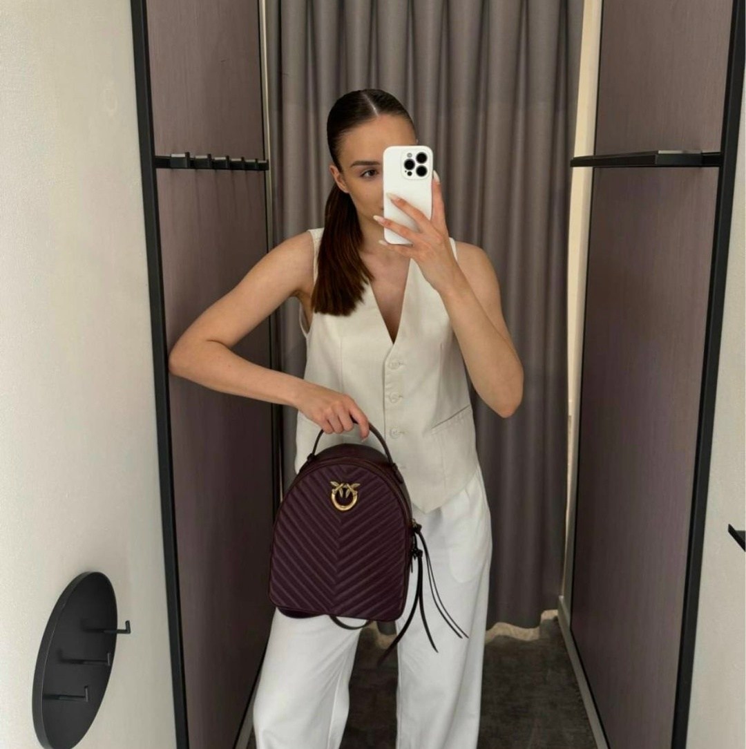 рюкзак женские,рюкзак женский pinko,рюкзак pinko,белый рюкзак,рюкзак женский кожаный pinko
