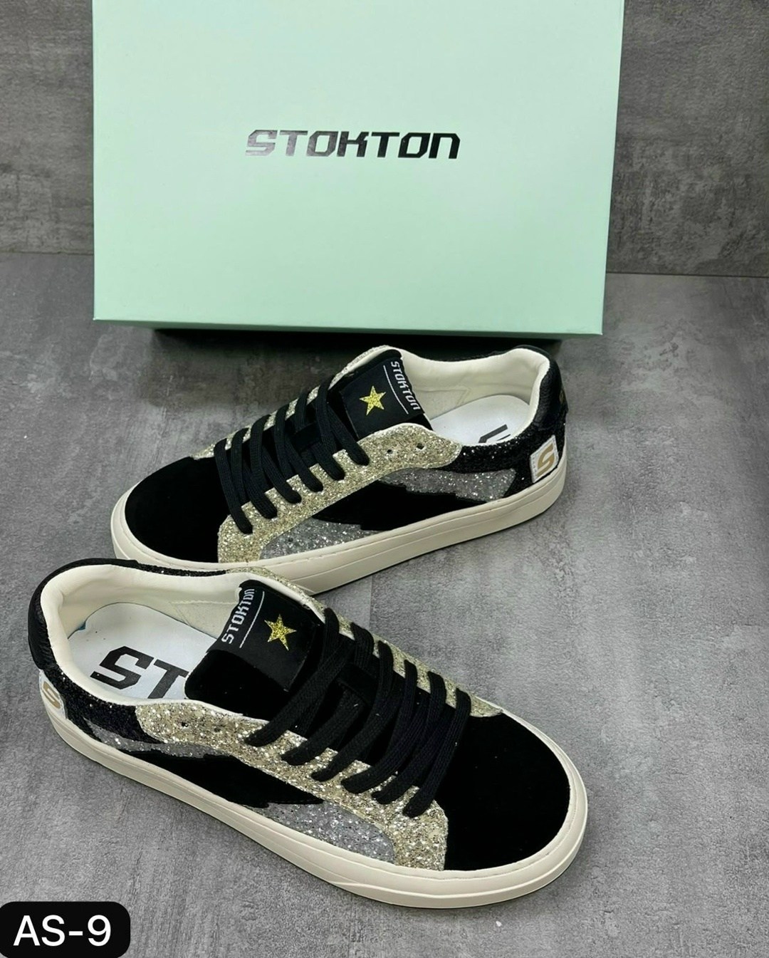 кеды golden goose,,кеды super-star с блестками golden goose черный,кеды,женская