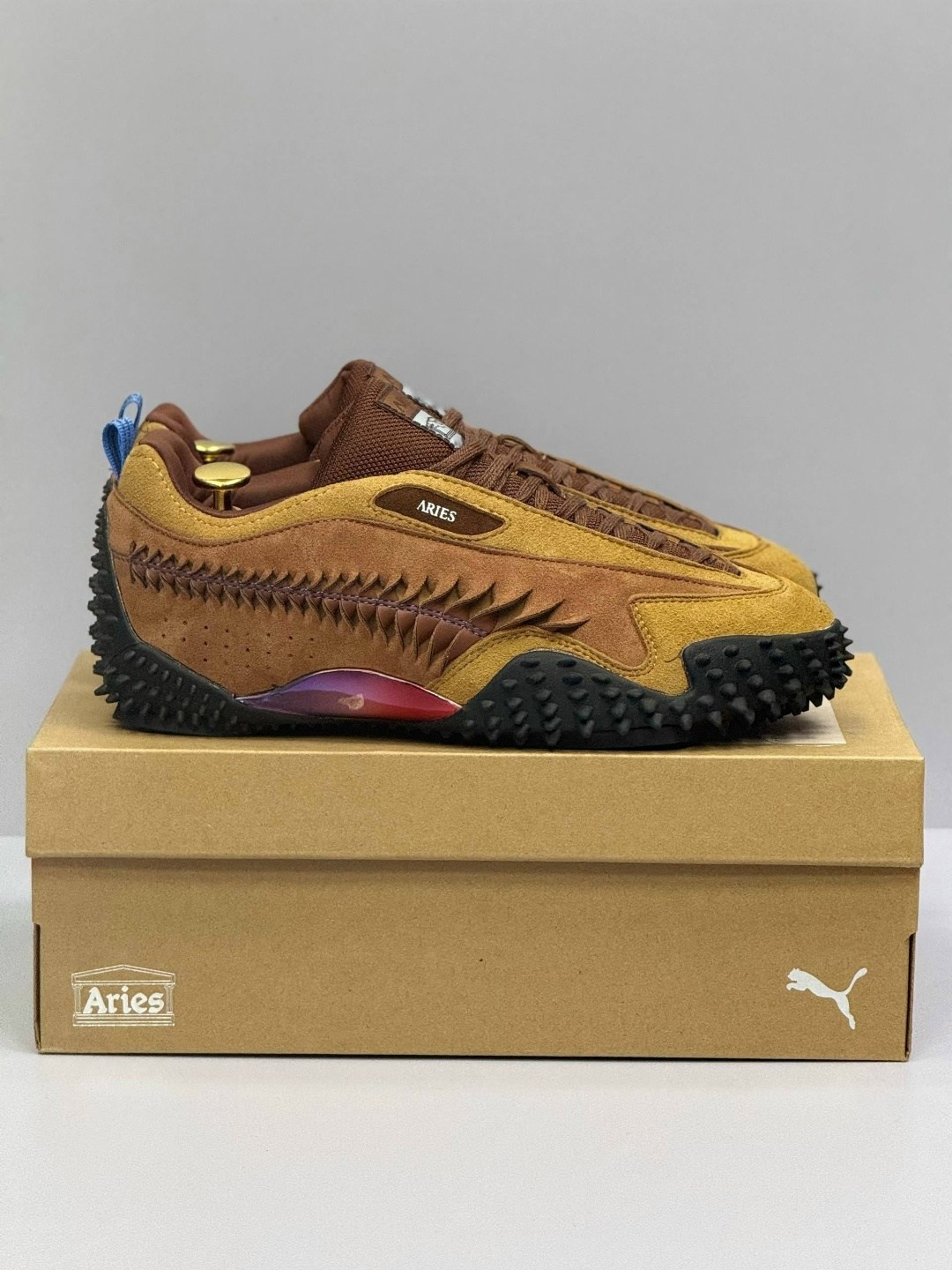 кроссовки puma,кроссовки,кроссовки коричневые,puma mostro,мужские кроссовки puma aries x mostro из красного дерева и тика коричневые