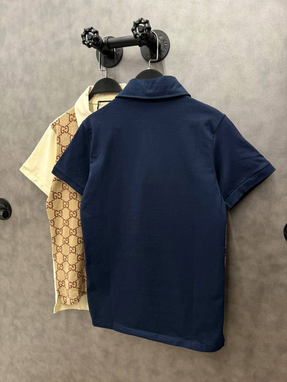 рубашка-поло мужская gucci maxi gg бежевый,gucci maxi gg monogram polo shirt,gucci polo,gucci piqu polo shirt with silk in brown dark blue,гуччи рубашка