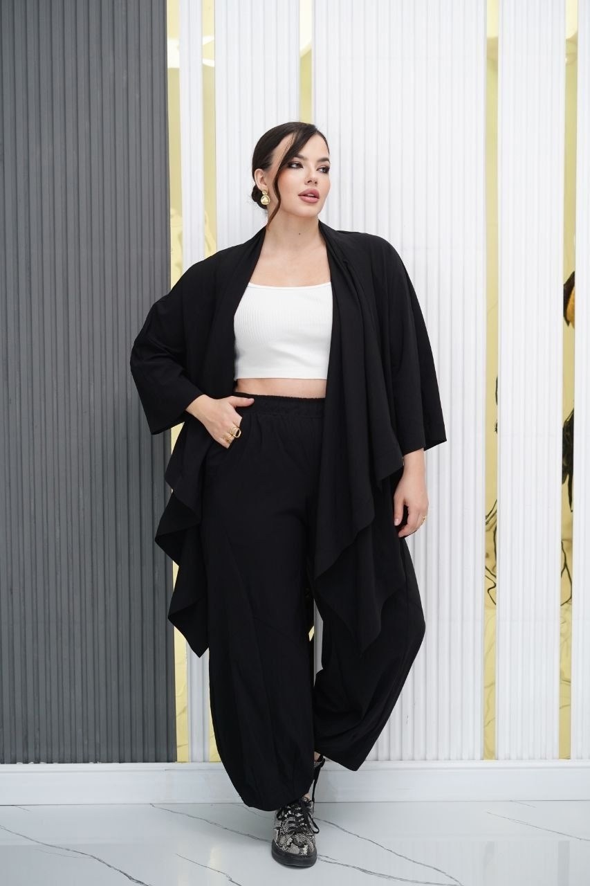 костюм michel chic 1375 черно-белый,брючный костюм мишель шик арт: 1375 черный, черно-белый,костюм брючный 1375 черный + черно-белый michel chic,женский костюм michel chic,костюм мишель шик 1375 черны