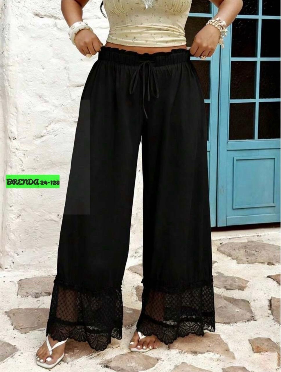 кружевные брюки,брюки с кружевом,широкие брюки,длинные брюки,брюки палаццо