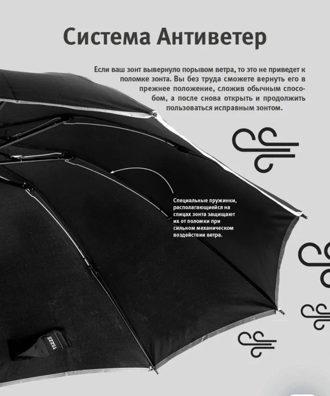 черный зонт,зонт автоматический,зонт реверсивный,зонт автомат,зонт