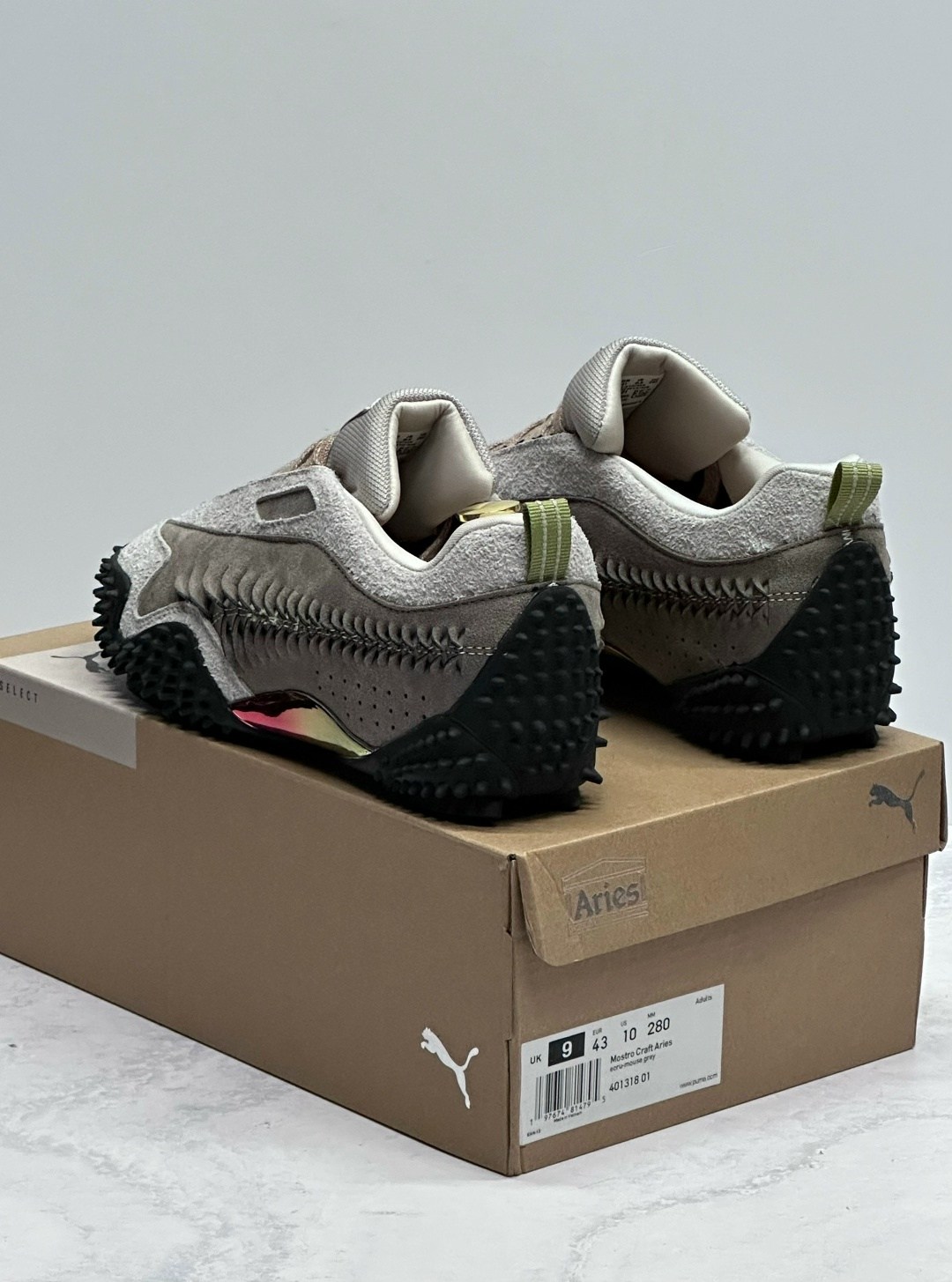 кроссовки puma,кроссовки,кроссовки puma x aries mostro 'tan suede',кроссовки puma aries x mostro 'ecru mouse grey',кроссовки mostro из коллаборации с aries