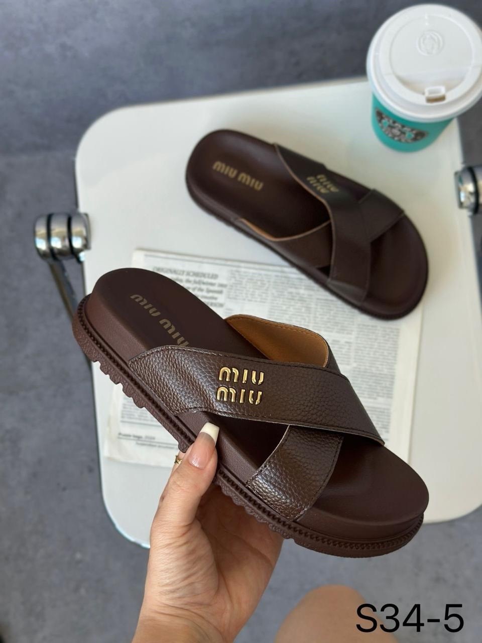 шлепанцы женские,шлепанцы коричневые miu miu,шлепки женские,шлепки miu miu,шлёпанцы miu miu