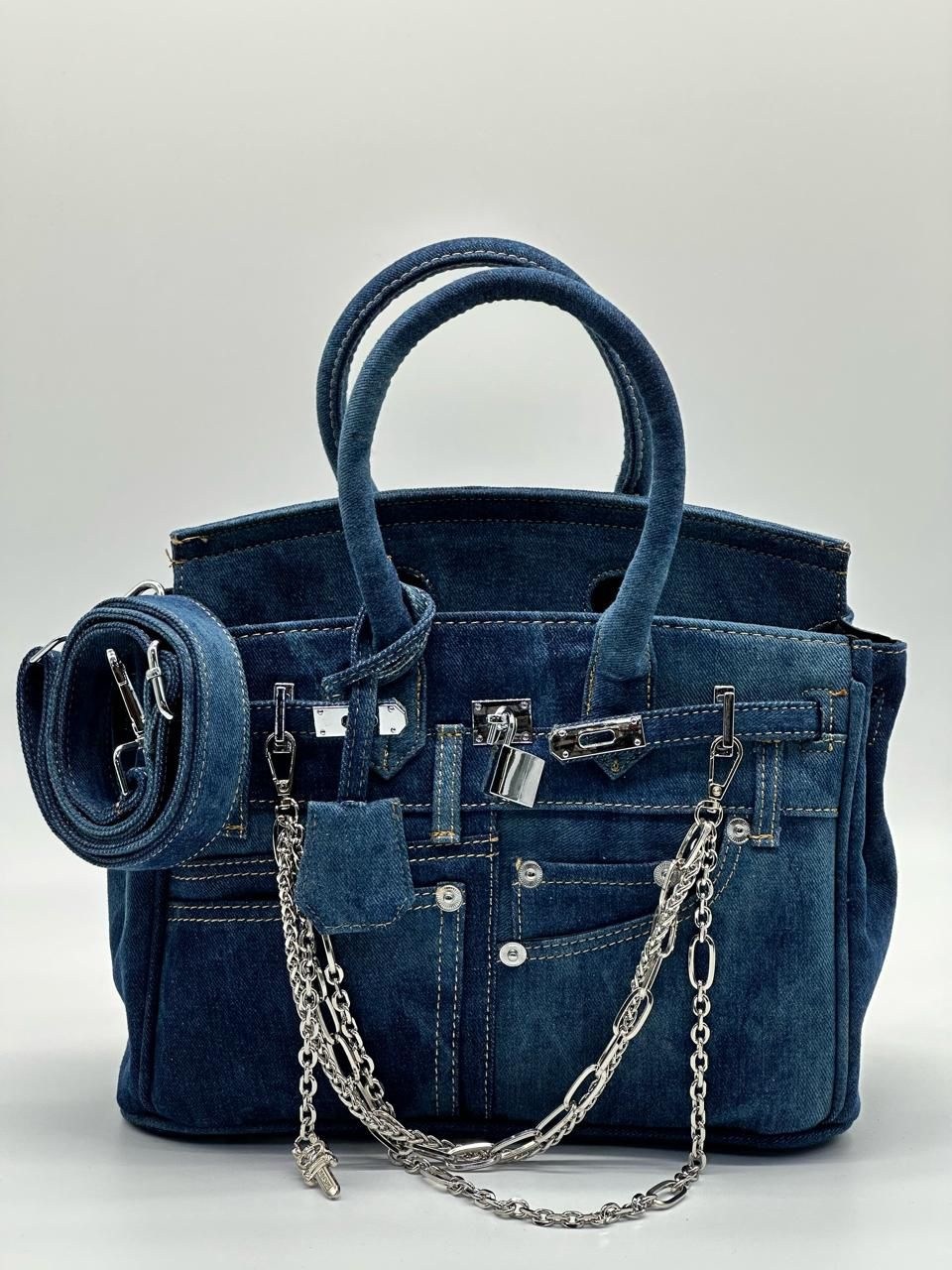 джинсовая сумка в стиле hermes birkin,джинсовая сумка в стиле hermes birkin diaya,сумка женская черная,джинсовая сумка в стиле биркин черная 35см,сумка