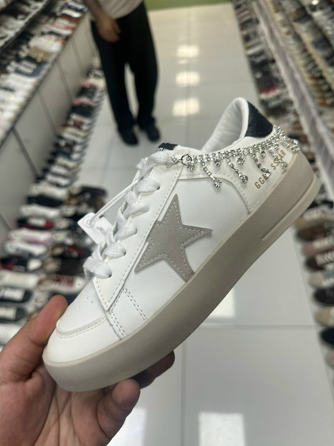 ,женские кожаные кроссовки golden goose super-star premium - white / silver,кожаные кеды golden goose superstar premium,женские кроссовки,golden goose кеды