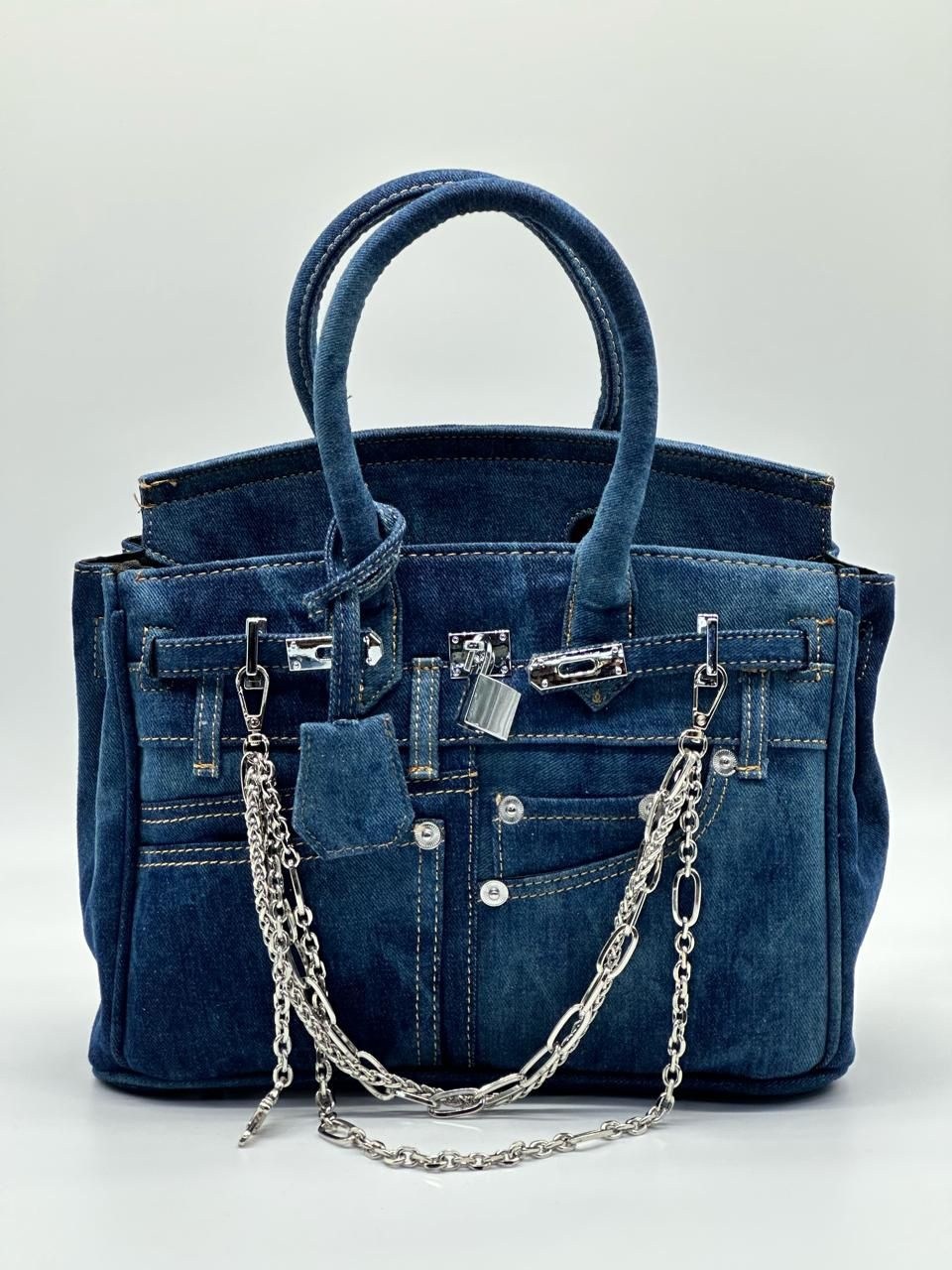 джинсовая сумка в стиле hermes birkin,джинсовая сумка в стиле hermes birkin diaya,сумка женская черная,джинсовая сумка в стиле биркин черная 35см,сумка