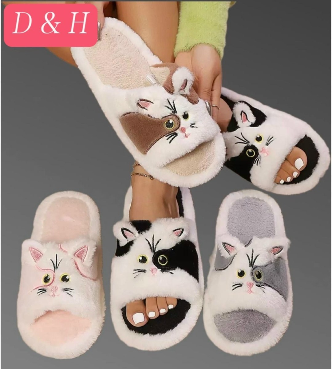 женские домашние тапочки,тапочки модные,cat slippers женские легкие пушистые домашние тапочки,домашние тапочки,тапочки для дома женские