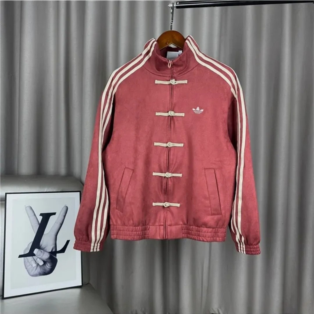adidas мужская и женская классическая новая китайская замшевая куртка jy8276,адидас кофта в китайском стиле,adidas chinese new year jacket,костюм тан в стиле синьчжун адидас,китайский адидас кофта