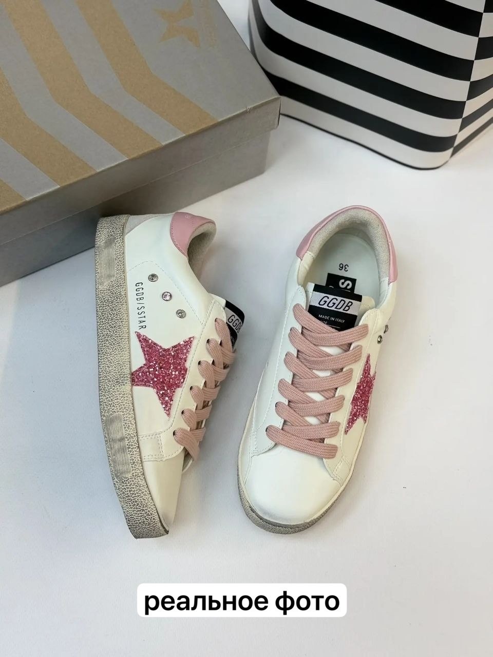 ,sneaker golden goose,golden goose super star,кроссовки golden goose wmns hi star white antique pink glitter,кроссовки golden goose