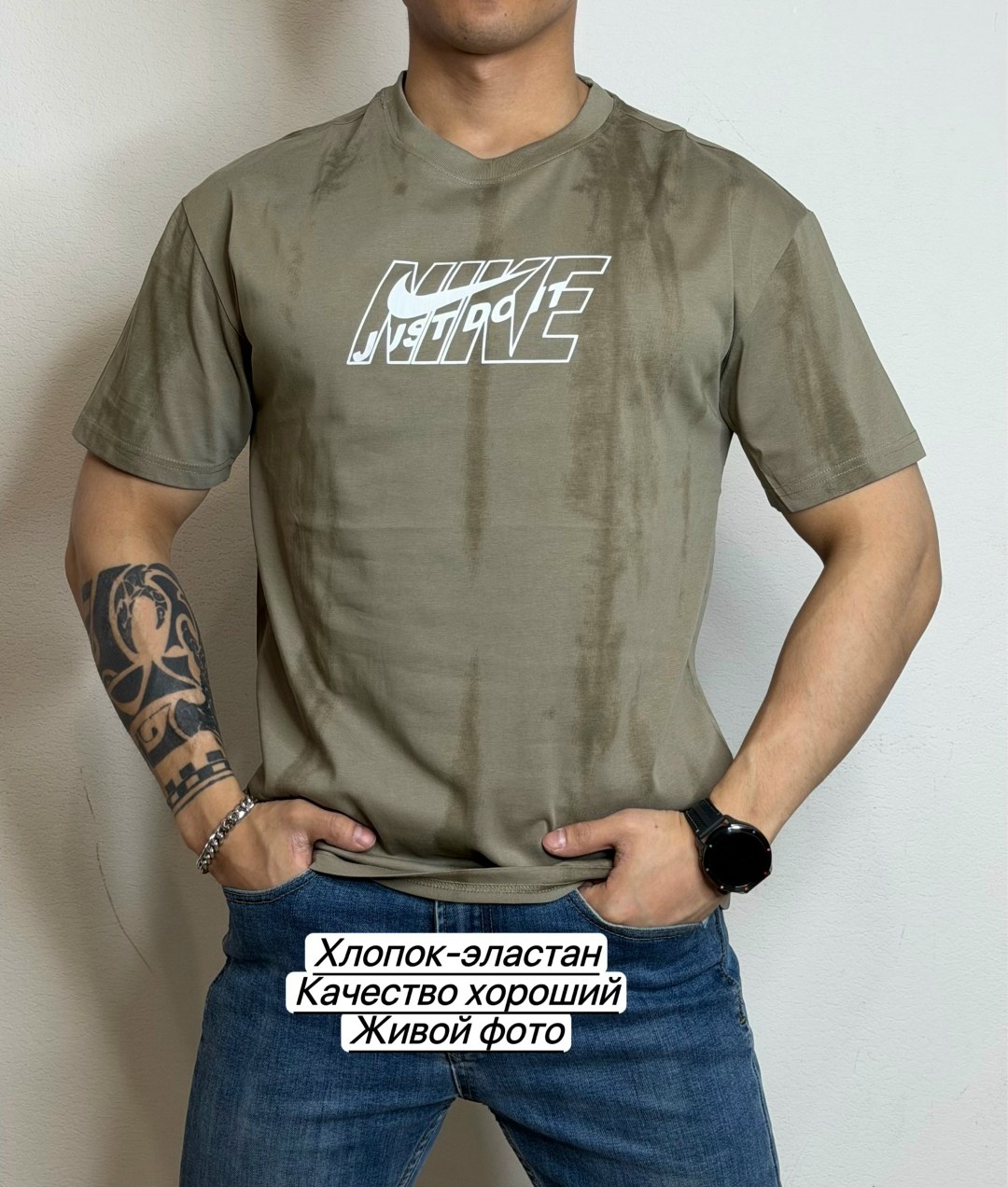 футболка хлопок nike варенка,футболки мужские,бежевая футболка найк,футболка с принтом,футболки для мужчин