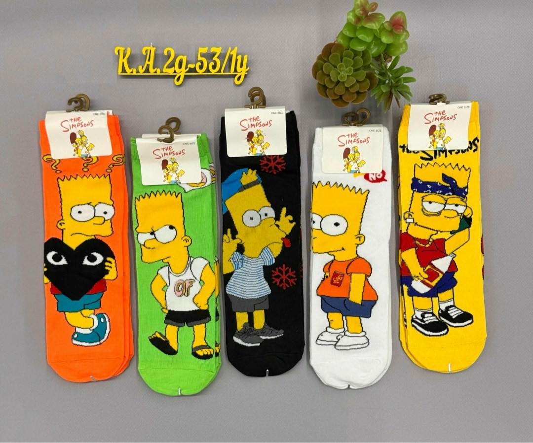 носки симпсоны,носки комплект,носки барт симпсоны,носки с принтом simpsons симпсоны,носки женские мужские