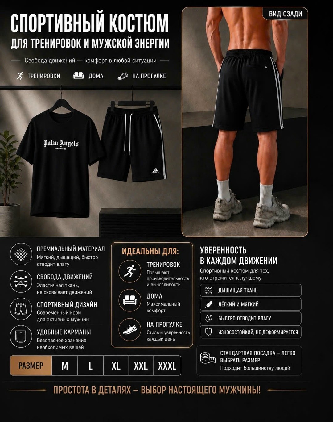 мужские спортивные шорты adidas,спортивный мужской костюм,спортивный мужской костюм с шортами,футболка мужская adidas,шорты adidas
