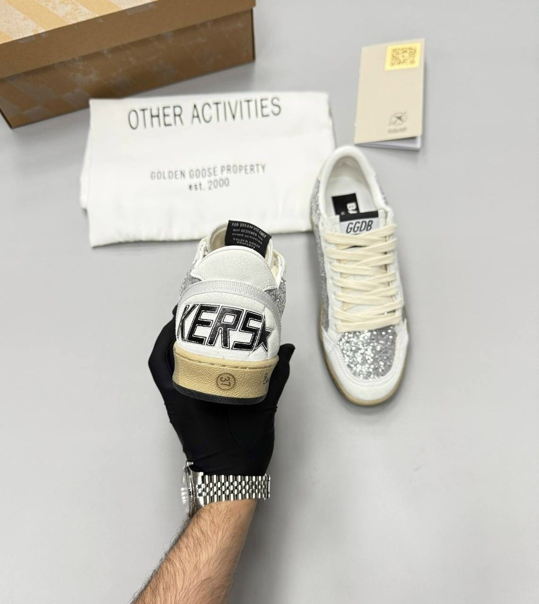 кроссовки golden goose,кеды golden goose,кроссовки,golden goose кеды ball star с блестками белый,golden goose