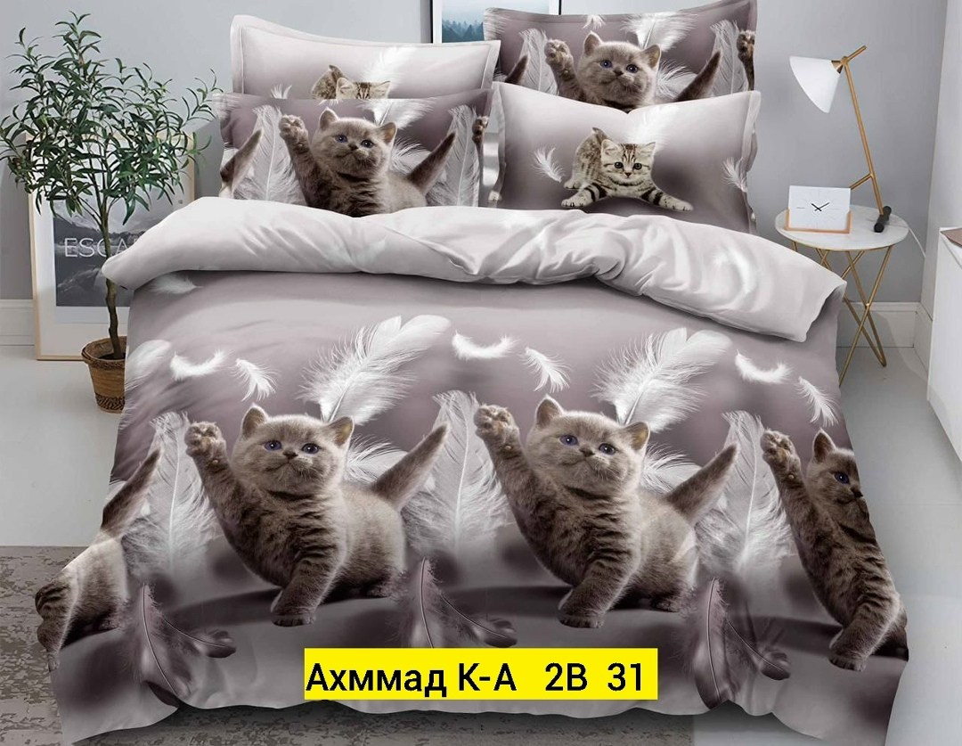 постельного белья,комплект постельного белья,постельное с кошками,постельное белье с эффектом 7д,постельное белье коты