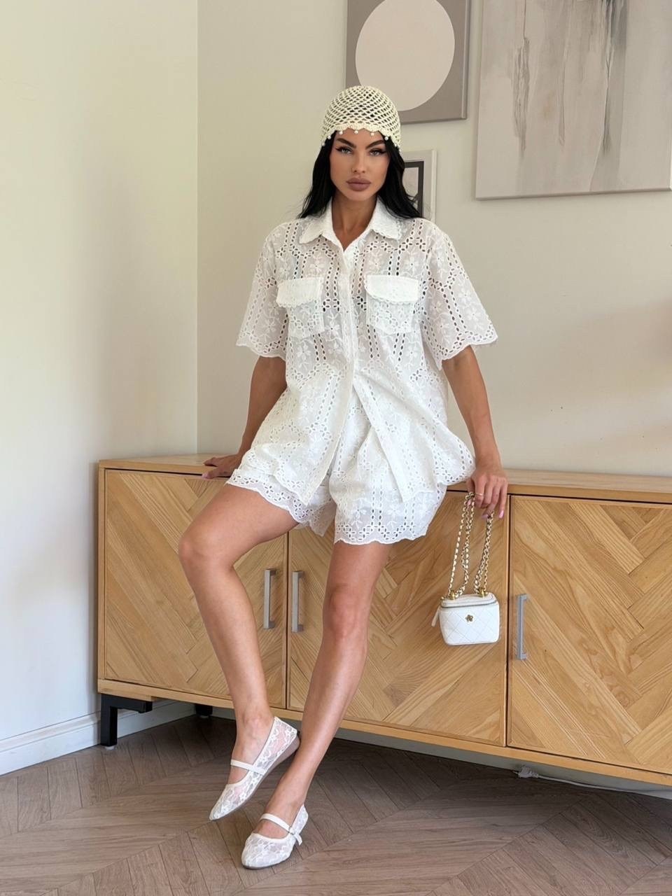 летние костюмы,кружевная рубашка,одежда в стиле,летний костюм с шортами,летняя одежда