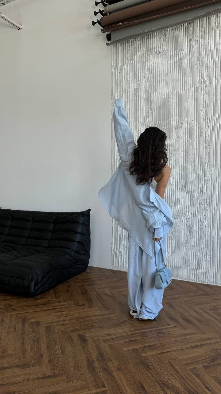 костюм голубой,повседневный костюм,комплект брючный,костюм женский,костюм классический