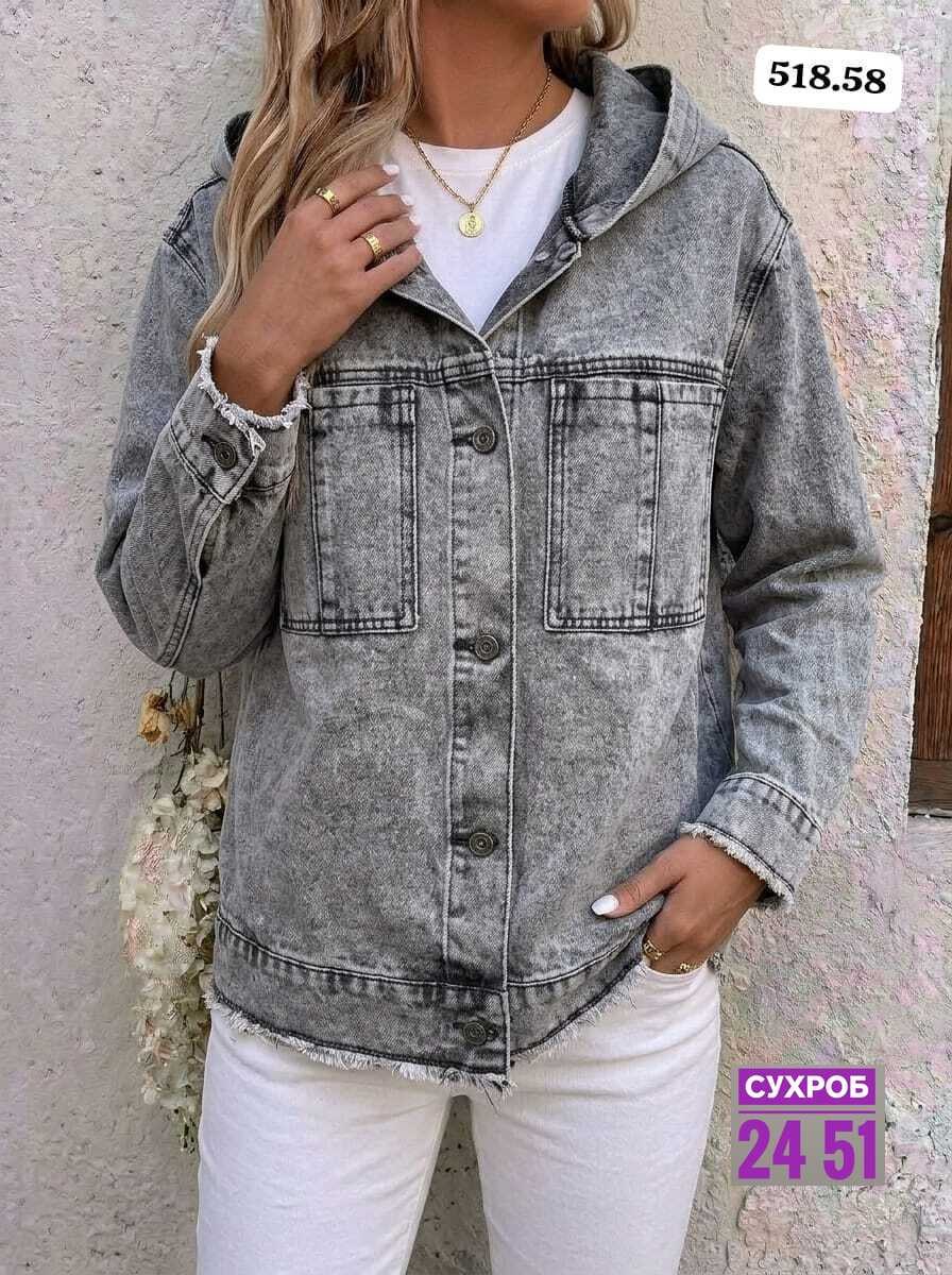 женская джинсовая куртка,куртка джинсовая lrzbs jeans,джинсовая куртка,свободная джинсовая куртка,женская джинсовая куртка с капюшоном