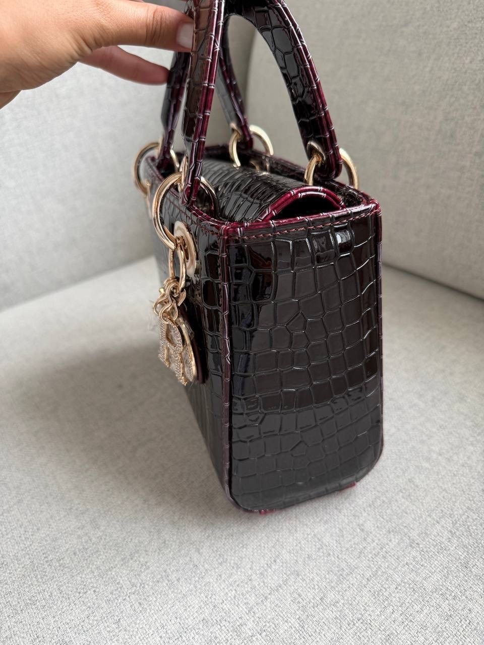 christian dior lady dior medium черный экзотический крокодиловая кожа женская сумка,dior lady dior crocodile,сумка lady dior,леди диор,сумка леди диор