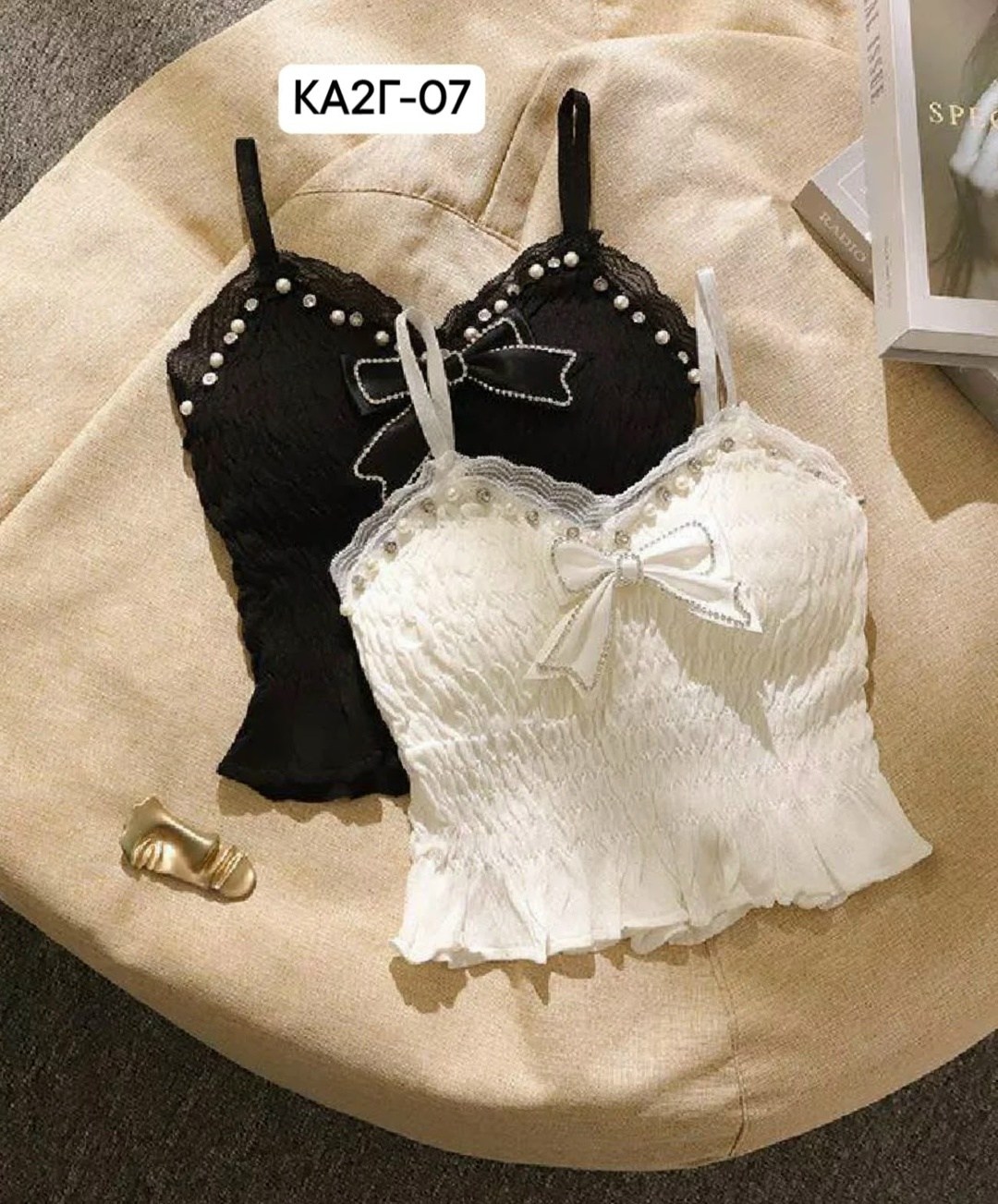 топ с атласным бантиком и жемчужинами h. h. fashion,топ с атласным бантиком и жемчужинами h. h. fashion 216918244,топ в корейском стиле,топ с бантом,топ женский кружевной