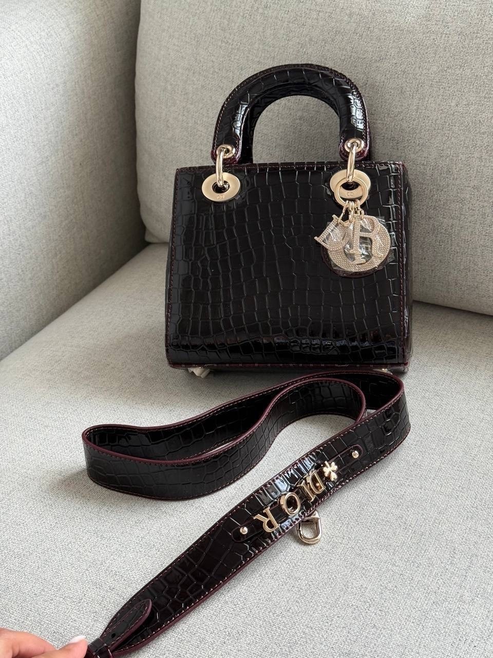 christian dior lady dior medium черный экзотический крокодиловая кожа женская сумка,dior lady dior crocodile,сумка lady dior,леди диор,сумка леди диор