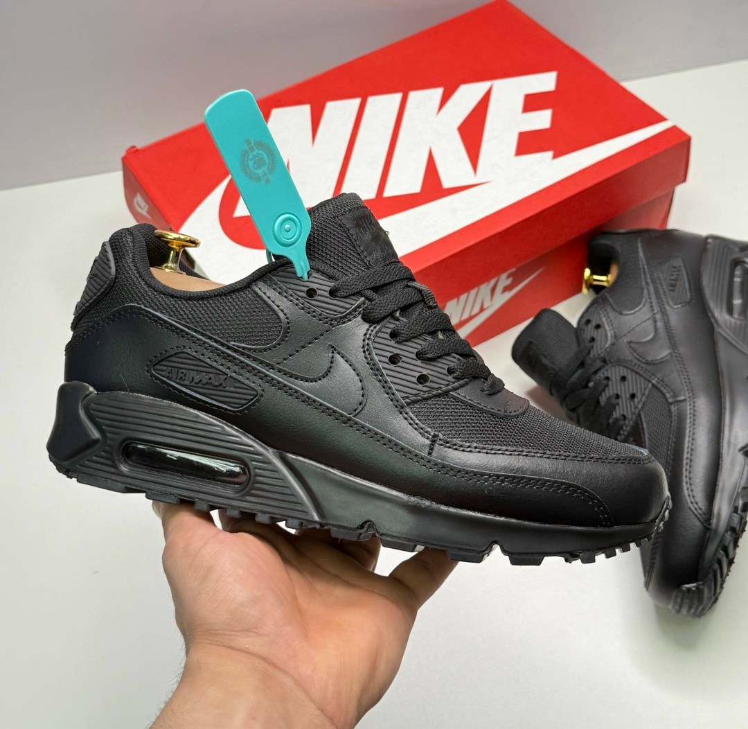 кроссовки nike air max 90,кроссовки air max 90 кожа nike черный,кроссовки,кроссовки nike air max 90 black,кроссовки мужские nike air max 90