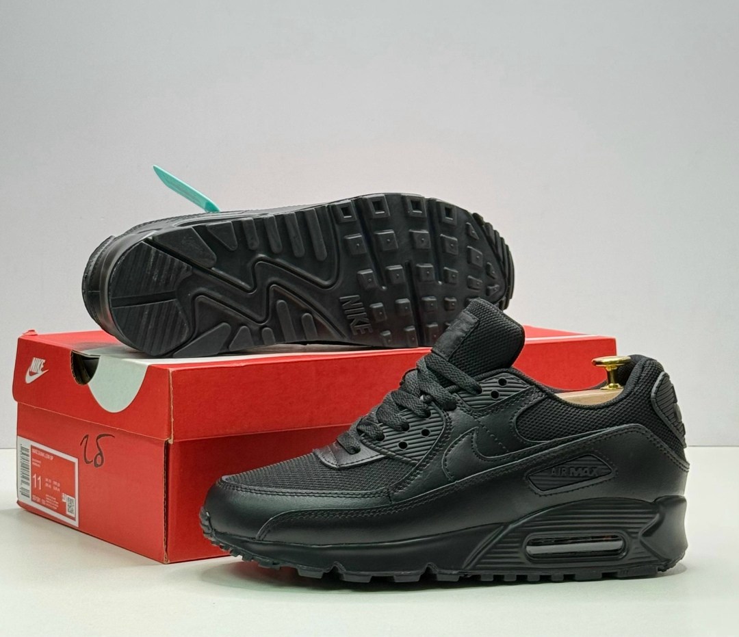 кроссовки nike air max 90,кроссовки air max 90 кожа nike черный,кроссовки,кроссовки nike air max 90 black,кроссовки мужские nike air max 90