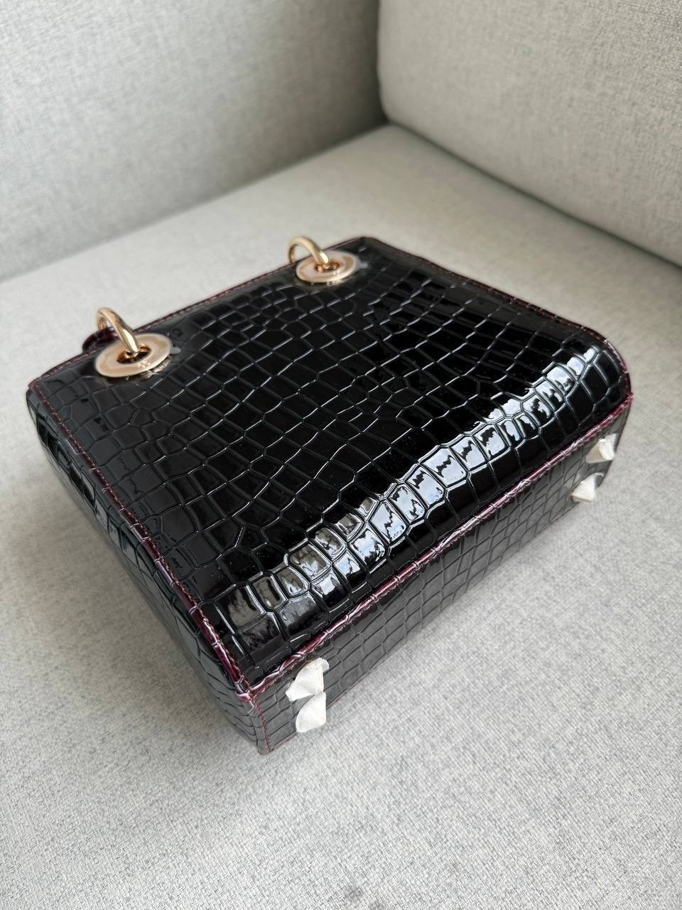 christian dior lady dior medium черный экзотический крокодиловая кожа женская сумка,dior lady dior crocodile,сумка lady dior,леди диор,сумка леди диор