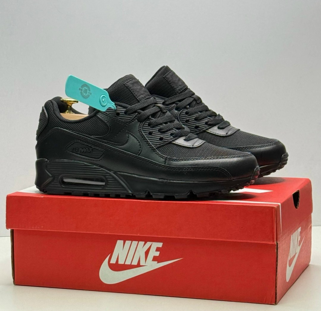кроссовки nike air max 90,кроссовки air max 90 кожа nike черный,кроссовки,кроссовки nike air max 90 black,кроссовки мужские nike air max 90