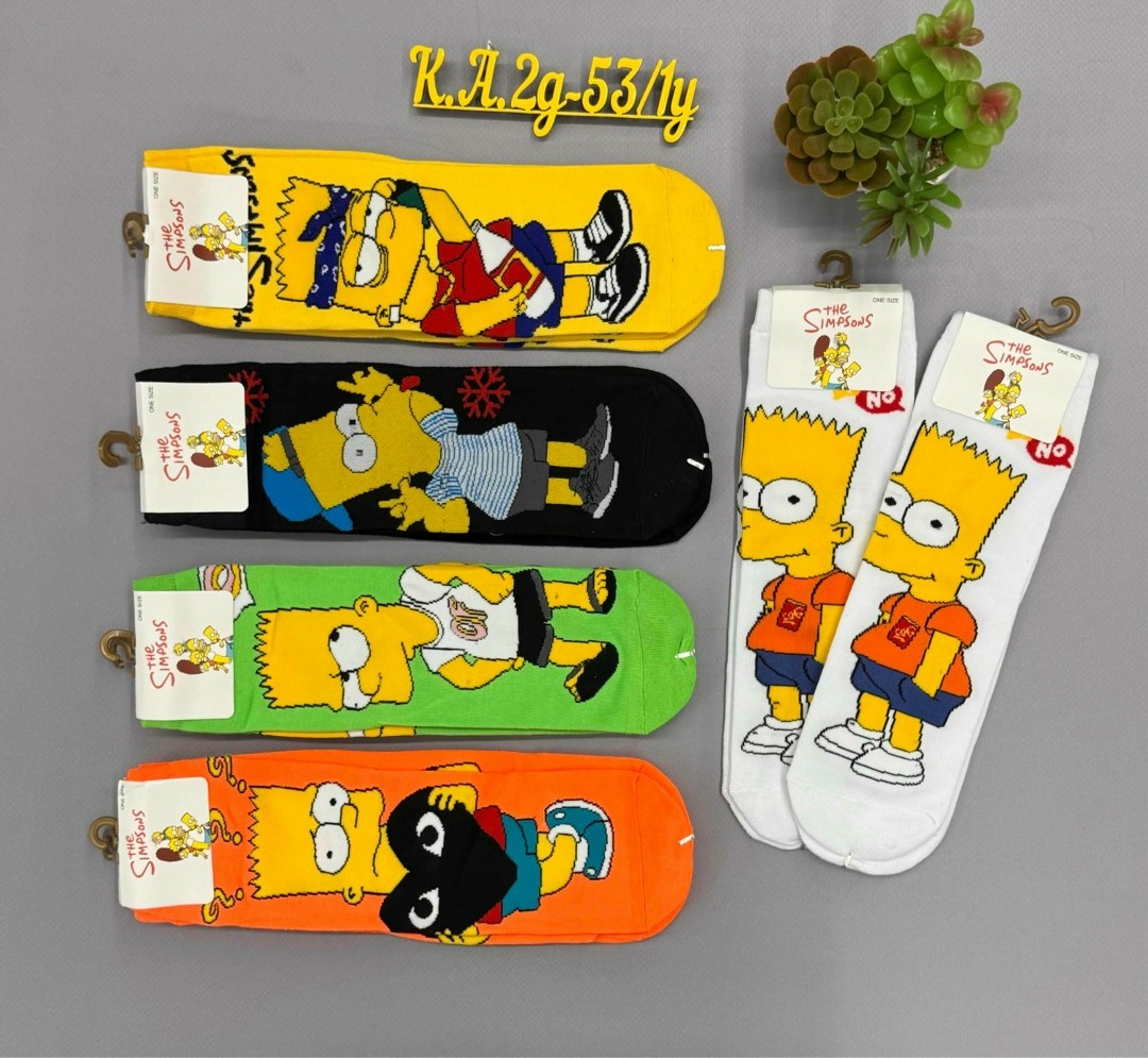 носки симпсоны,носки комплект,носки барт симпсоны,носки с принтом simpsons симпсоны,носки женские мужские