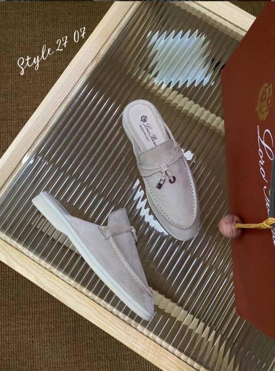 мюли loro piana,лоро пьяно ,loro piana лоферы,,женские замшевые мюли loro piana голубые