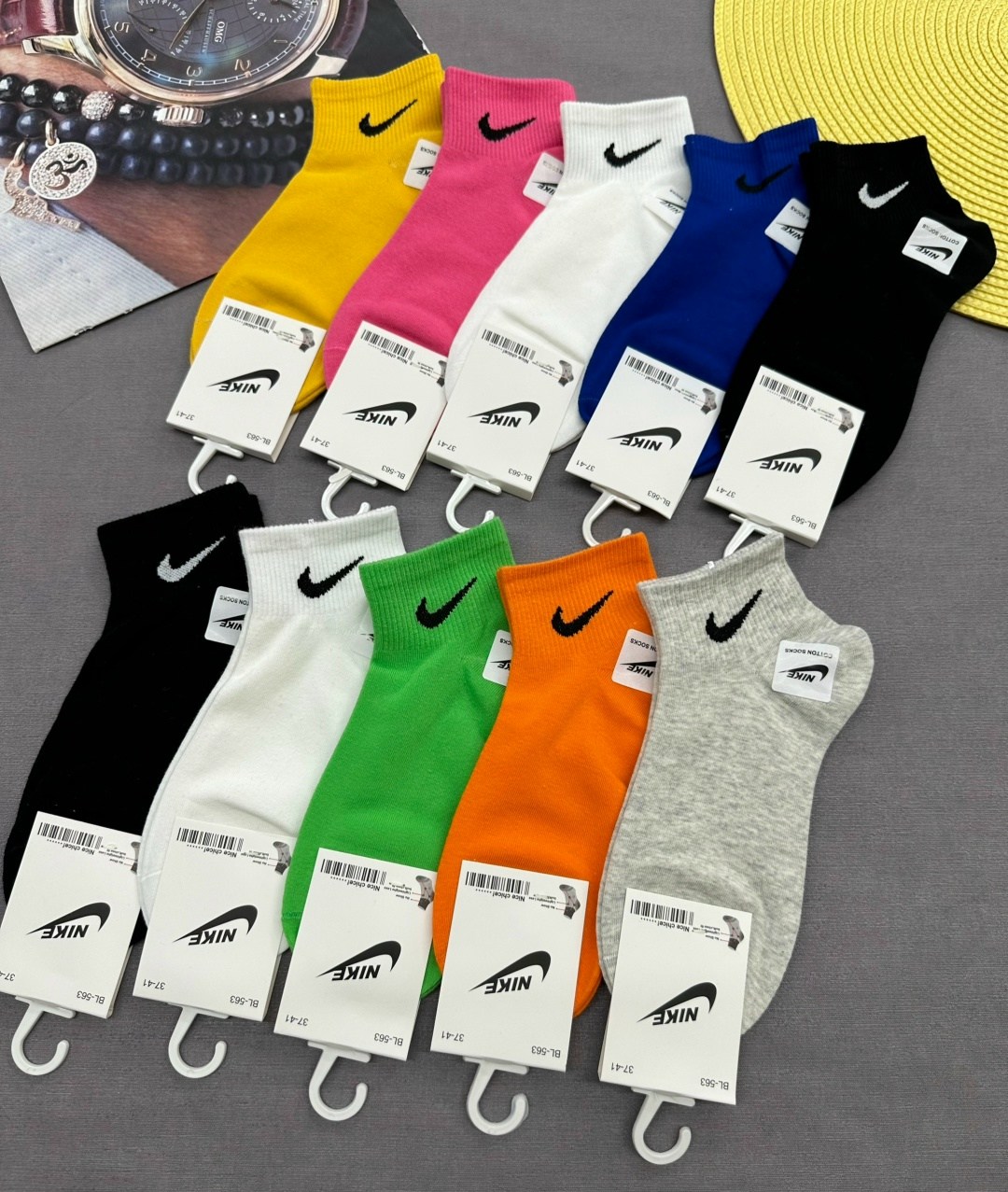 женские носки,комплект носков nike,носки спортивные,женские носки набор,носки найк упаковка 10 пар