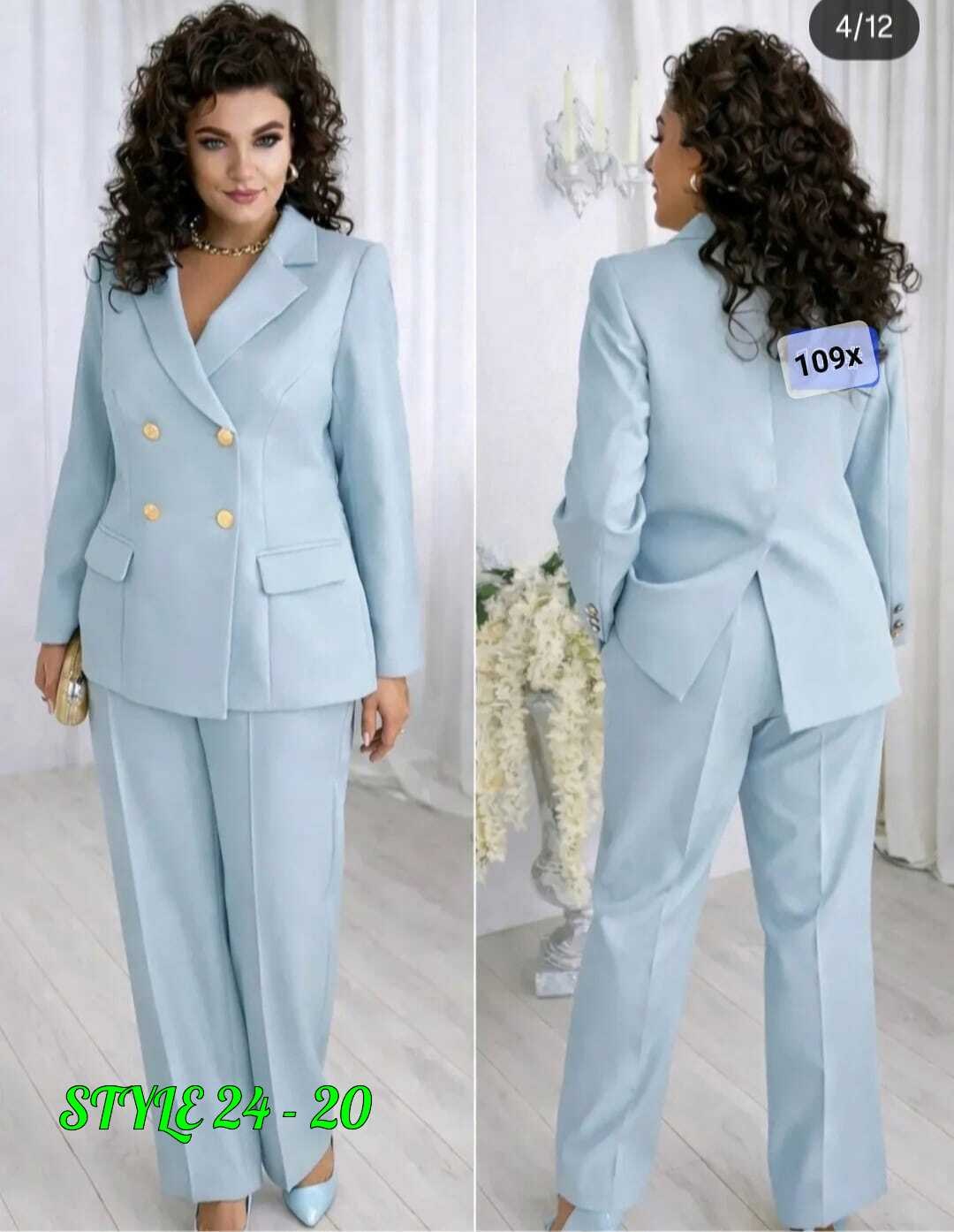 брючный костюм alanicollection 2143 голубой размер 52,брючный костюм alani collection 2143 голубой двойка,брючный костюм 2143 голубой alanicollection,брючный костюм vilena 947 голубой,брючный костюм a