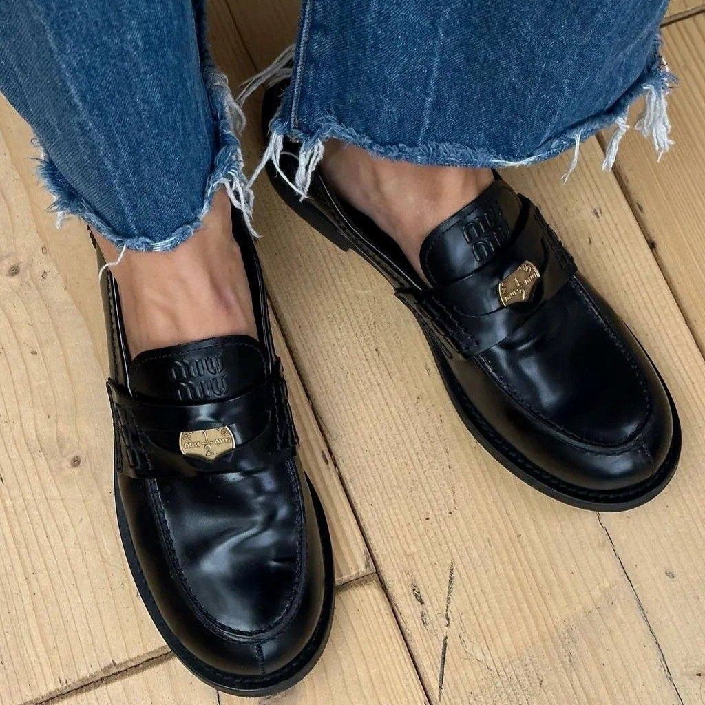 ,лоферы miu miu,лоферы женские,лоферы миу миу, женская