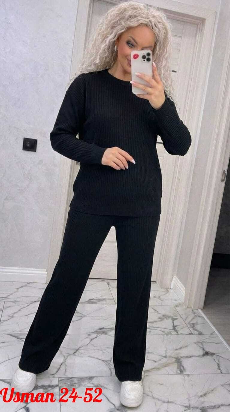 трикотажный костюм,костюм женский: водолазка и штаны (one size) 42-48 арт. 1325579,удобные трикотажные костюмы,костюм лапша женский,стильные костюмы