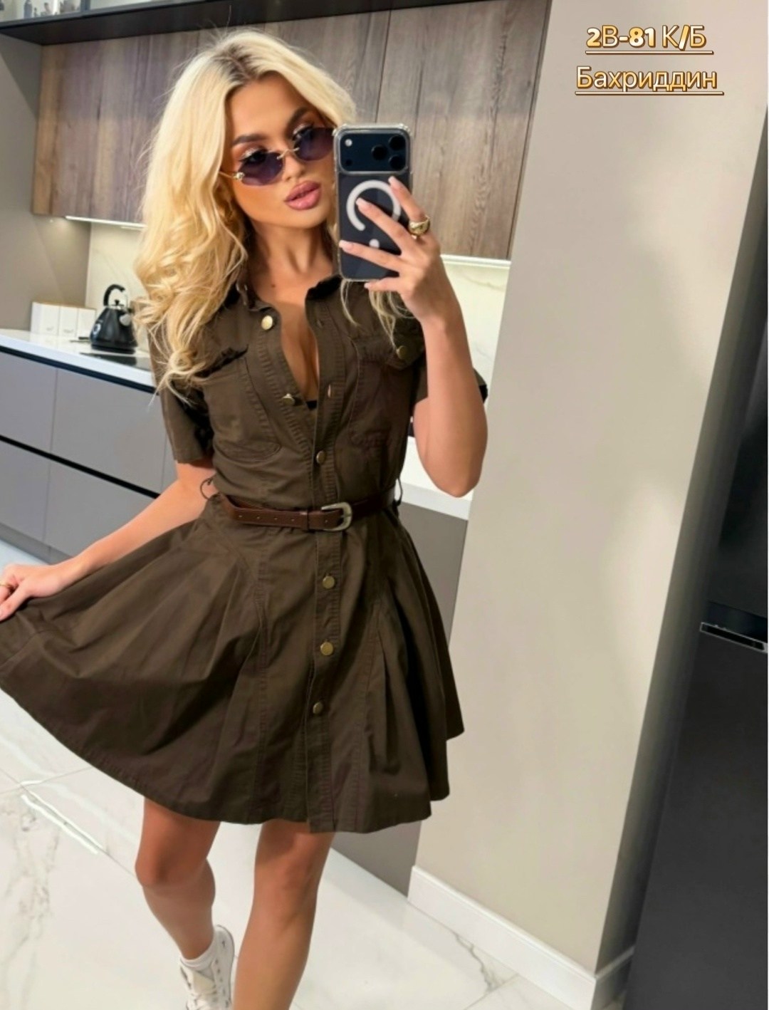 платье 👗,платье женская,платье рубашка с поясом,платье хаки