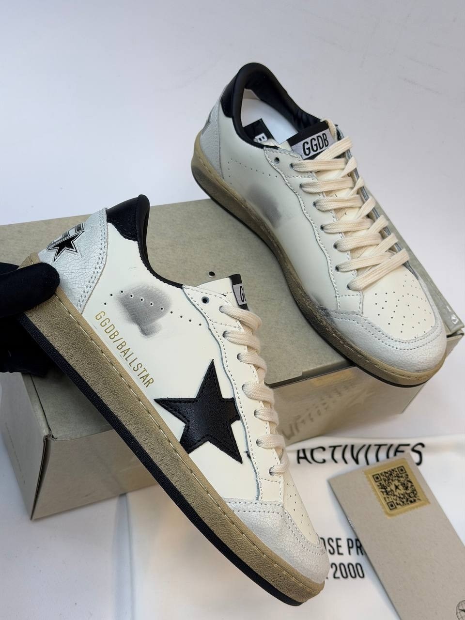 кроссовки golden goose ball star,кроссовки golden goose,кеды golden goose,кожаные низкие кеды ball star 10283 golden goose черный,golden goose ball star