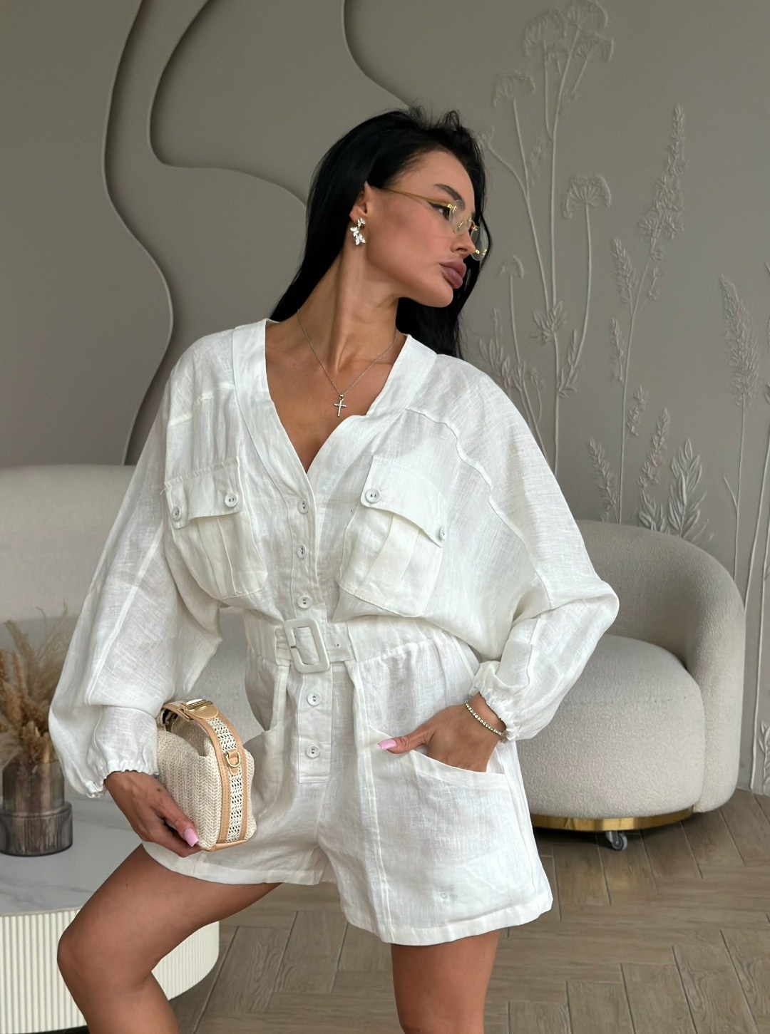 стильные костюмы,костюм с шортами и рубашкой,костюм белый,костюм с шортами,костюм льняной