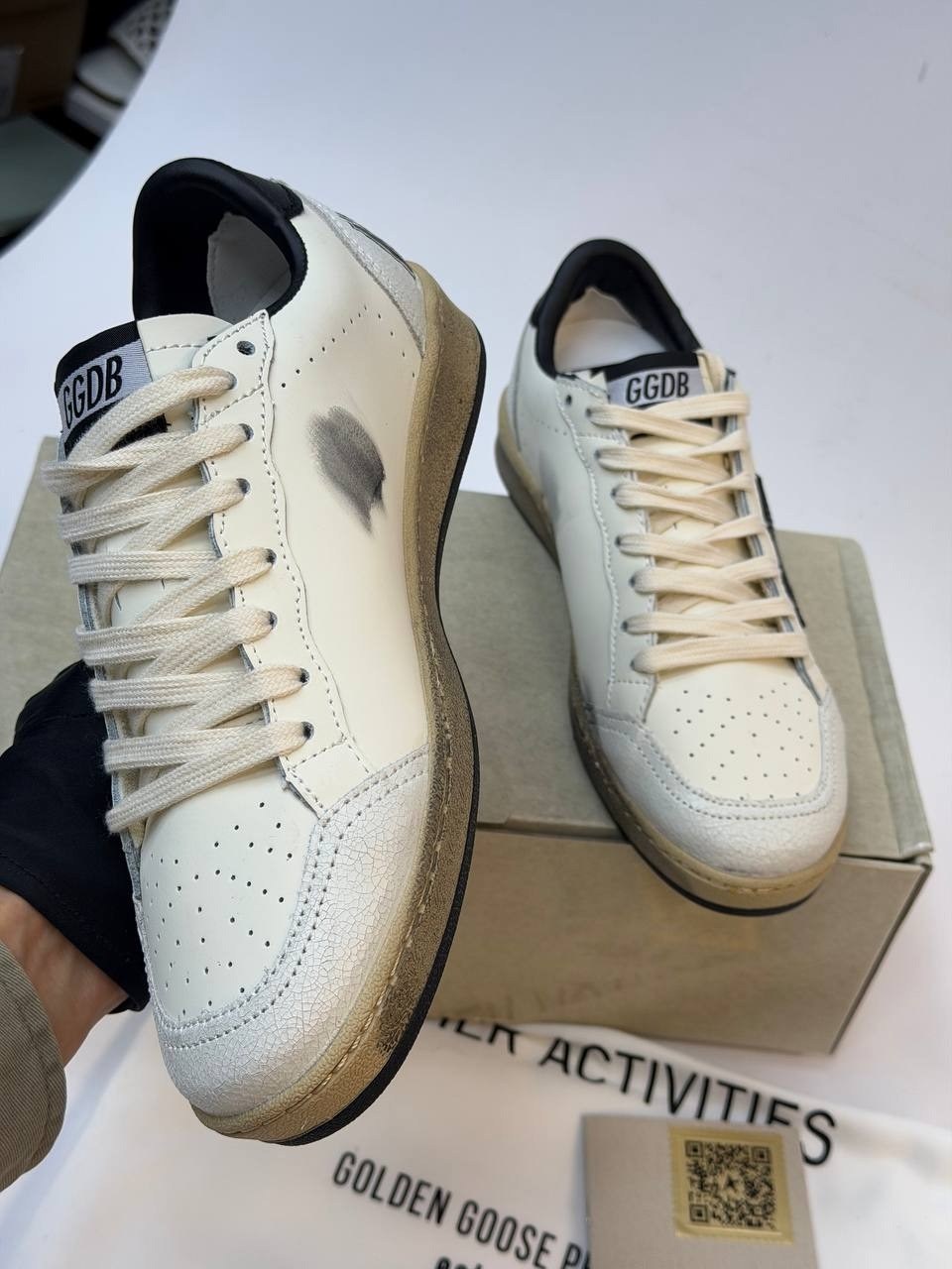 кроссовки golden goose ball star,кроссовки golden goose,кеды golden goose,кожаные низкие кеды ball star 10283 golden goose черный,golden goose ball star