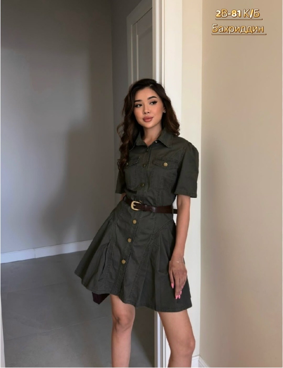 платье 👗,платье женская,платье рубашка с поясом,платье хаки