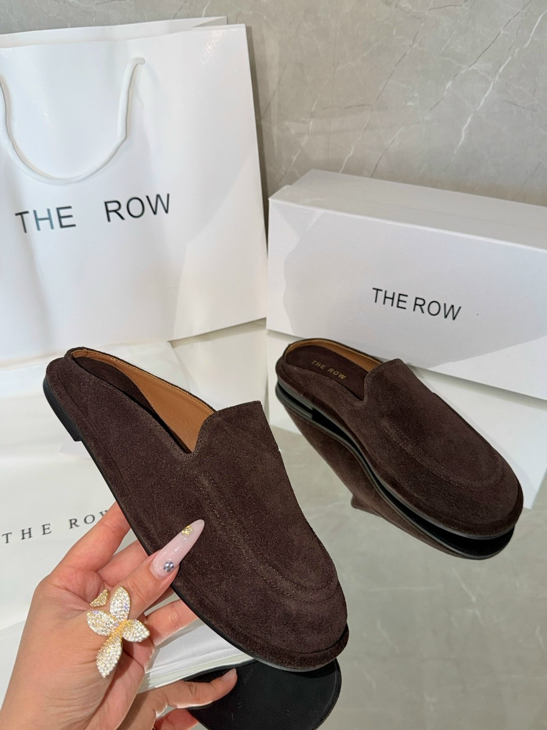 ,лоферы the row,обуви,кожаные мюли, женская