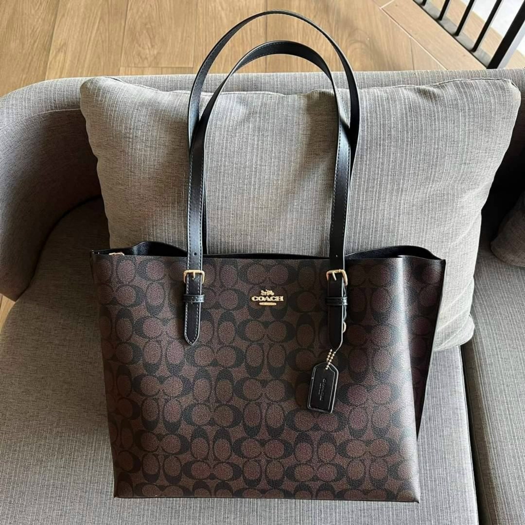 сумка шоппер coach,coach женская сумка,сумка тоут coach,coach mollie tote in signature canvas,сумка coach
