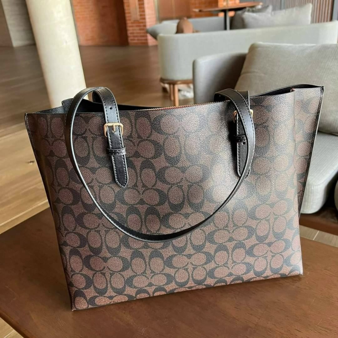 сумка шоппер coach,coach женская сумка,сумка тоут coach,coach mollie tote in signature canvas,сумка coach