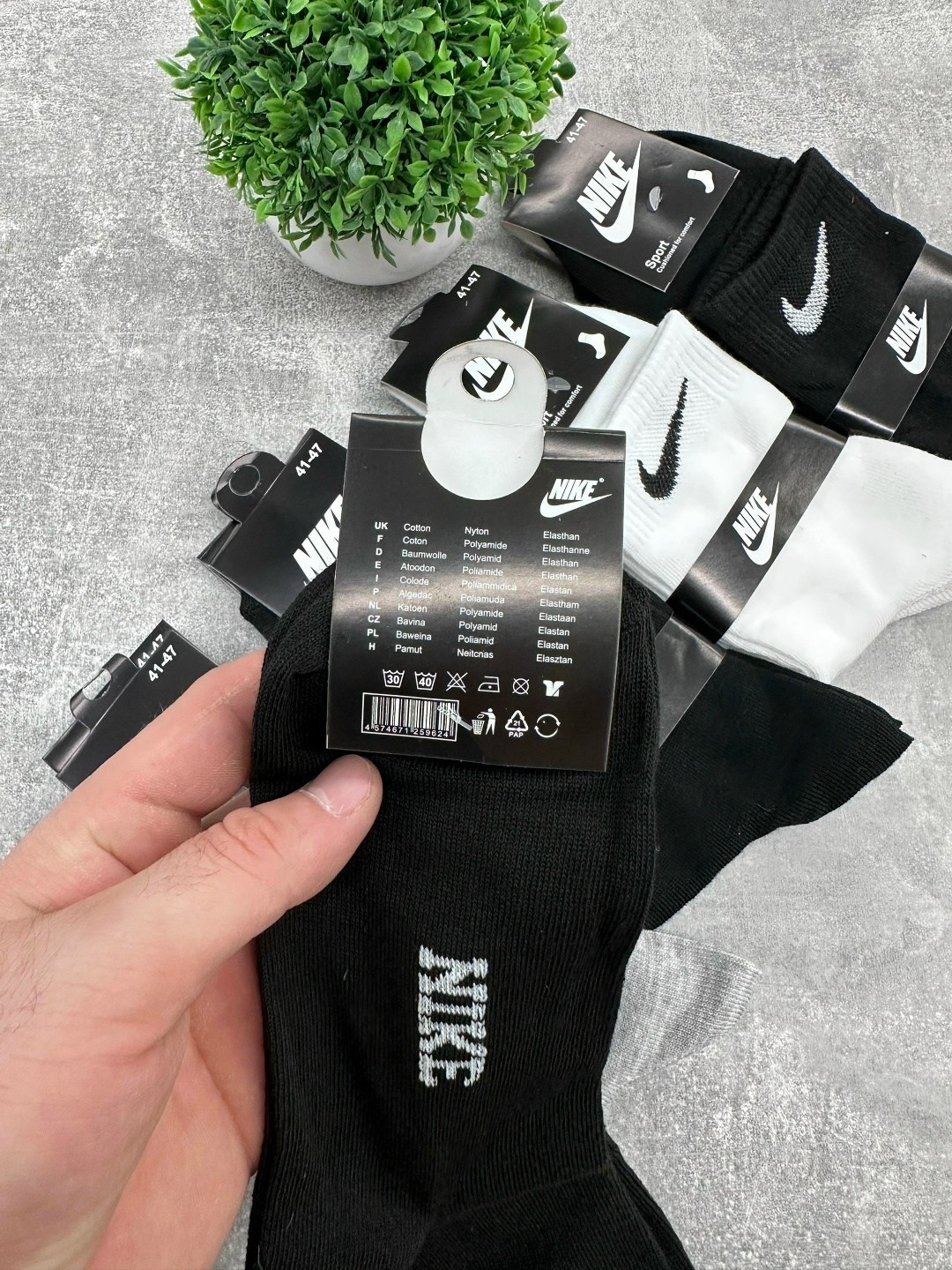 носки средние хлопковые набор 5 пар nike,носки мужские,носки мужские 10 пар nike,комплект носков nike,мужские носки nike