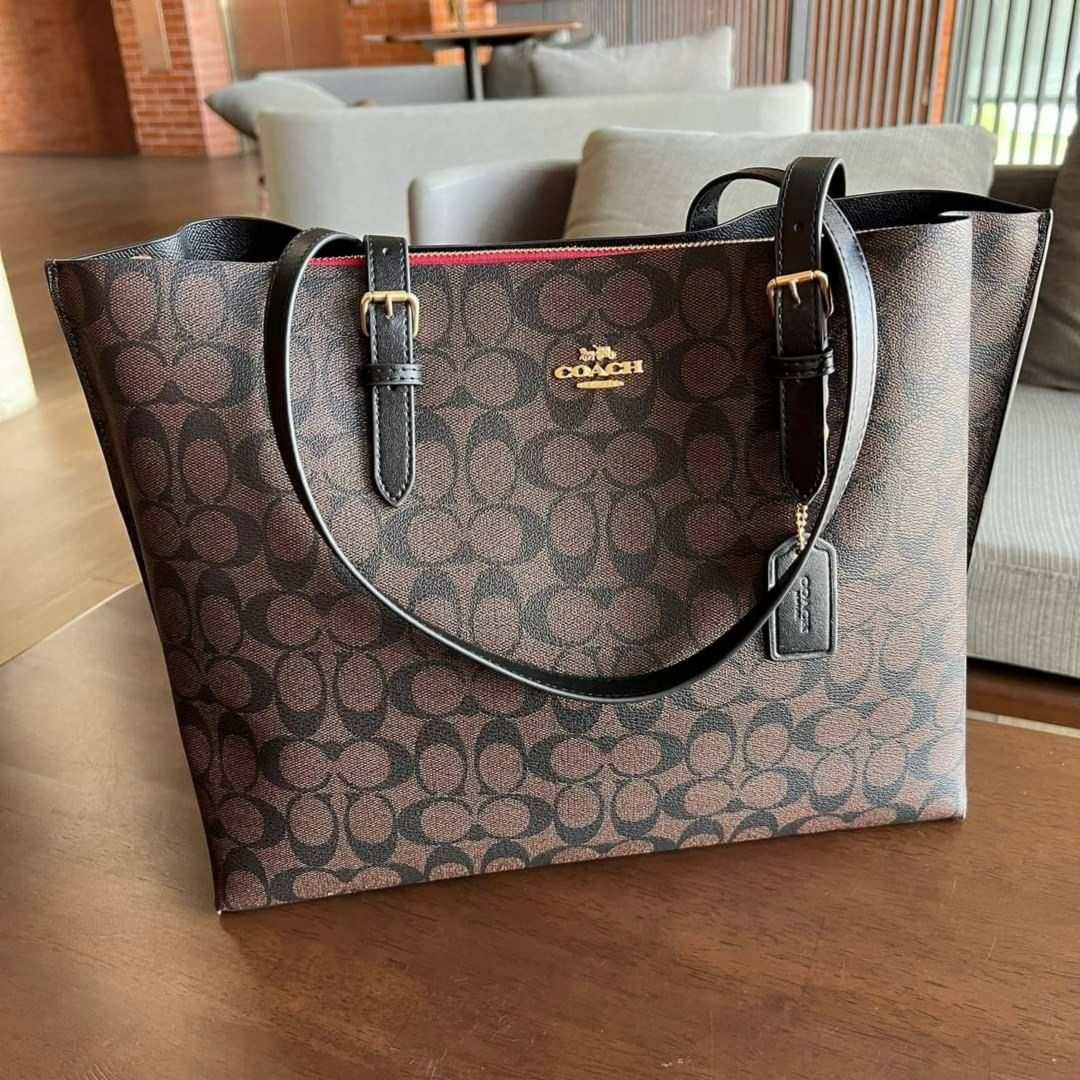 сумка шоппер coach,coach женская сумка,сумка тоут coach,coach mollie tote in signature canvas,сумка coach